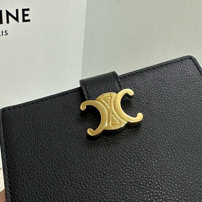 Celine MEDIUM STRAP WALLET NINO IN SUPPLE GRAINED CALFSKIN 10M912 black
