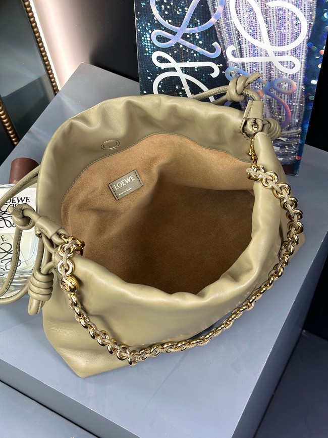 Loewe Napa Lamb Leather Flamenco Purse 80696 Khaki