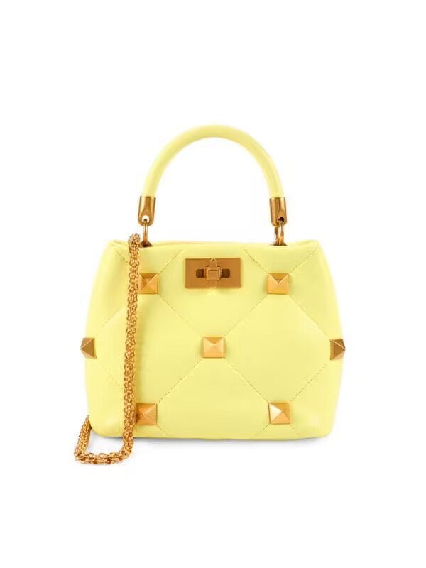 Medium VALENTINO ROMAN STUD chain Denim 0093 yellow