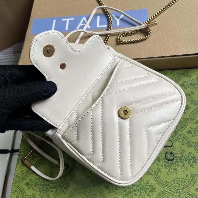 GUCCI GG MARMONT MINI SHOULDER BAG 746433 white