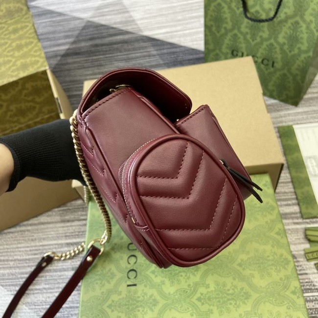 GUCCI GG MARMONT SMALL SHOULDER BAG 795228 Rosso Ancora red
