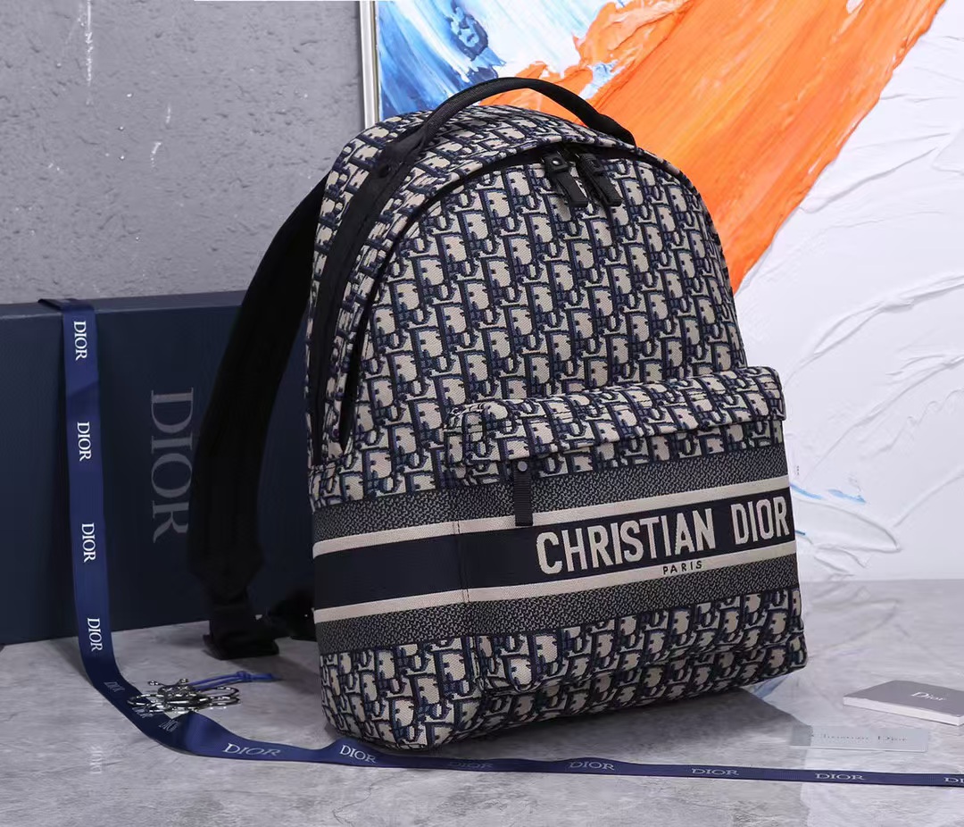 DIORTRAVEL BACKPACK Blue Dior Oblique Jacquard  M6104STZQ