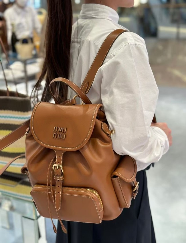 MIUMIU Cowhide backpack 5BZ043 black