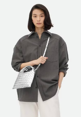 Bottega Veneta Mini Hop 777586 Silver Bottega Veneta Mini Hop 777586 Silver