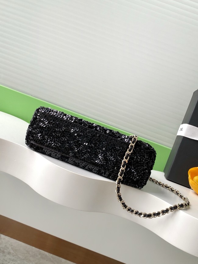 Chanel MINI SHOPPING BAG Fringed Sequins AS4416 black