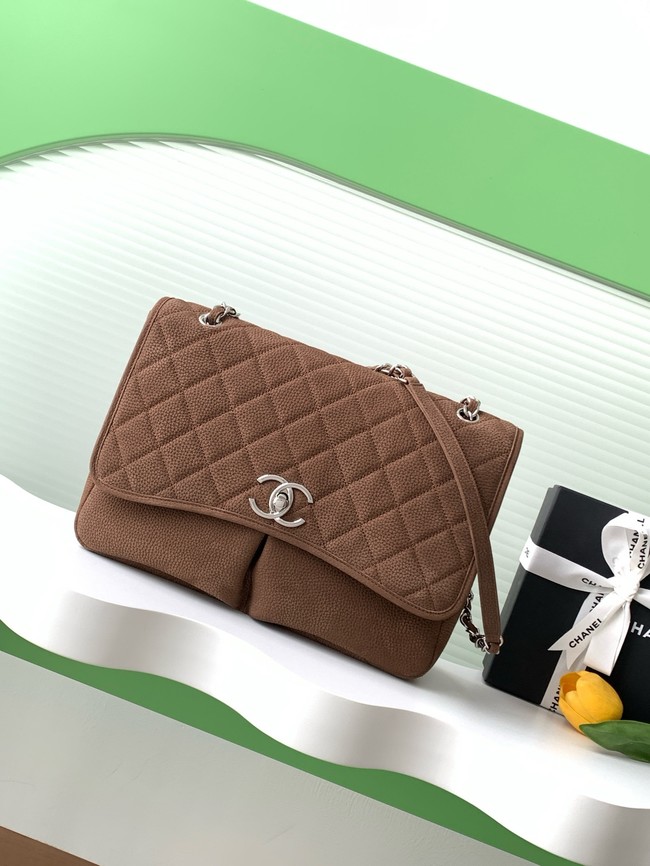 Chanel MAXI FLAP BAG Shoulder Bag AS6068 brown