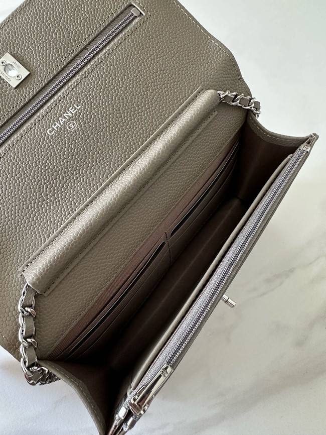 Chanel Classic Wallet On Chain Grained Calfskin AP4241-12