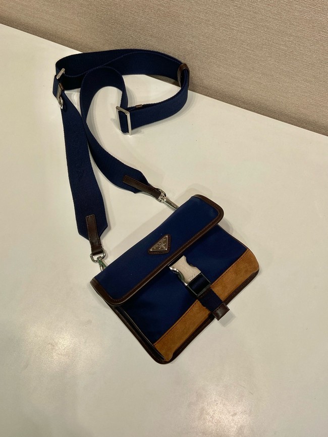 Prada Re-Nylon and Saffiano leather smartphone case 2ZH108 blue