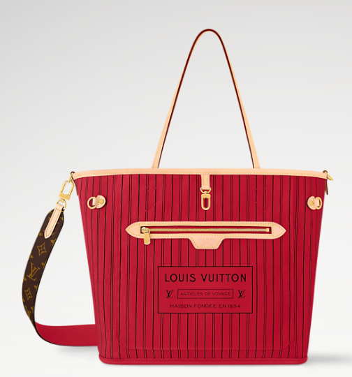 Louis Vuitton Neverfull Bandouliere Inside Out MM M12257 Monogram&red Louis Vuitton Neverfull Bandouliere Inside Out MM M12257 Monogram&red