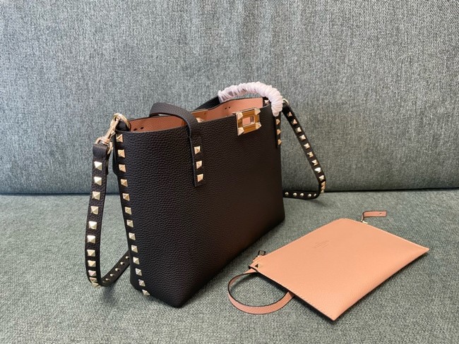 VALENTINO VLOGO calfskin Shoulder Bag 0001 dark brown