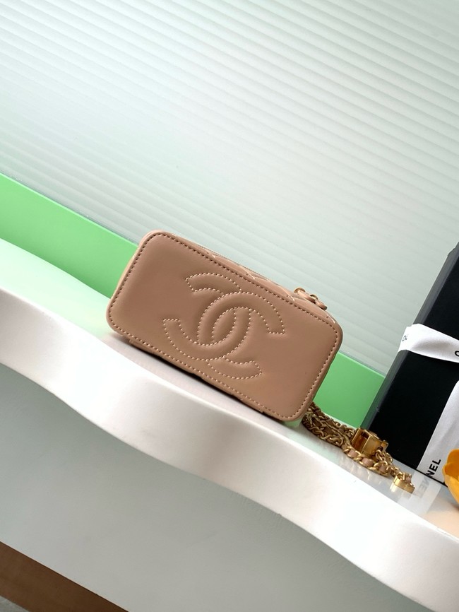 CHANEL Lambskin Vanity with Chain AP3940 Apricot