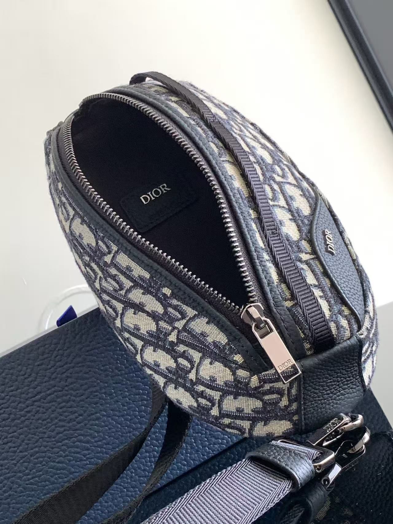 Christian Dior Scarab Oblique Bag 1203 Blue Christian Dior Scarab Oblique Bag 1203 Blue