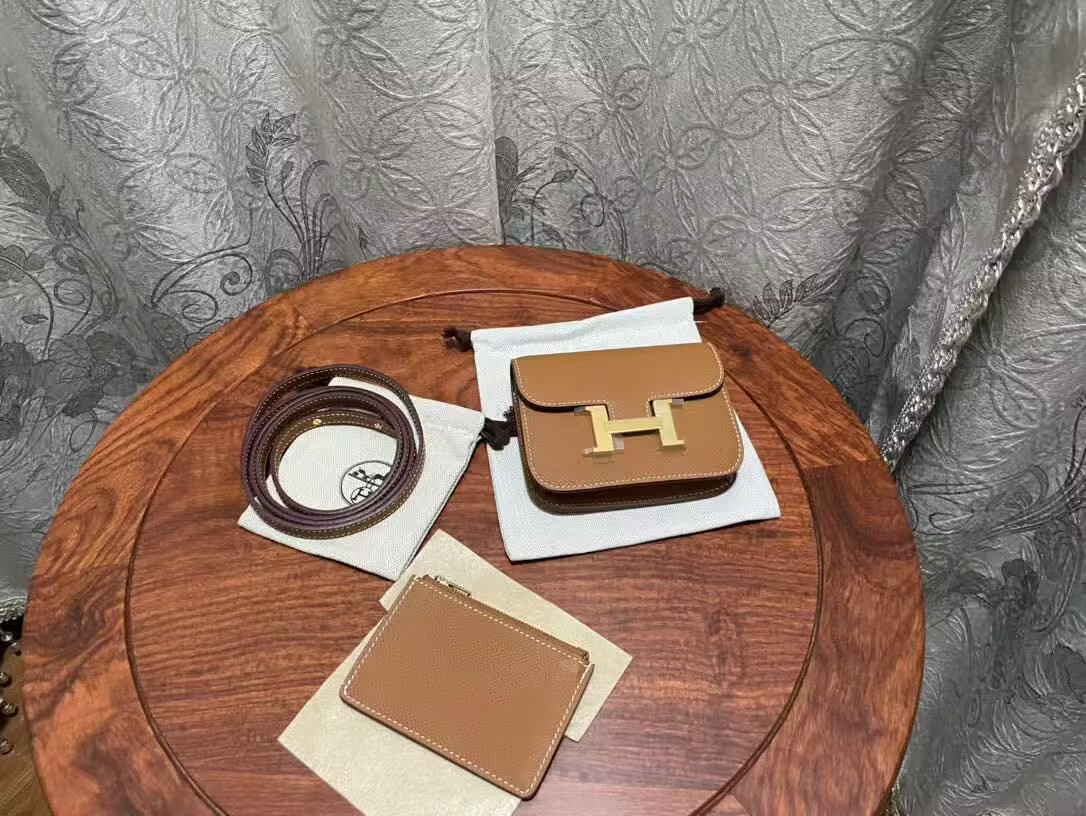 Hermes Epsom Leather Wallet Bag H8030 Brown Hermes Epsom Leather Wallet Bag H8030 Brown