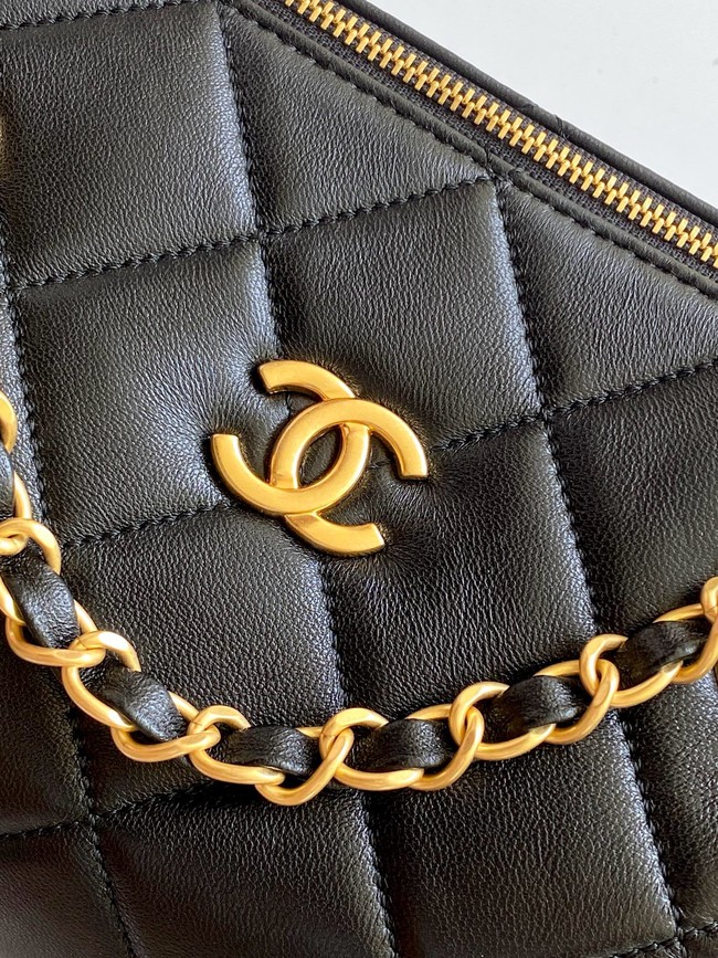 CHANEL Small Bowling Bag Lambskin AS5792 black