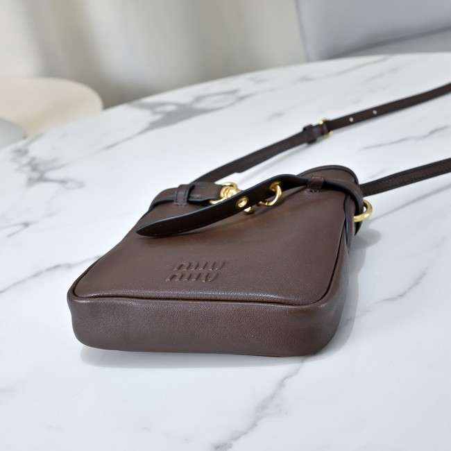 MIUMIU Nappa leather bag 5NR461 dark brown