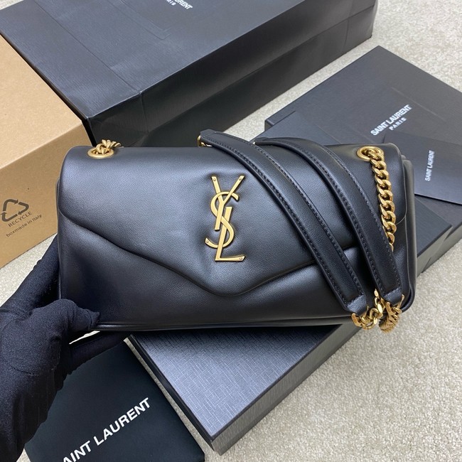 Saint Laurent CALYPSO small in plunged lambskin 734153 black