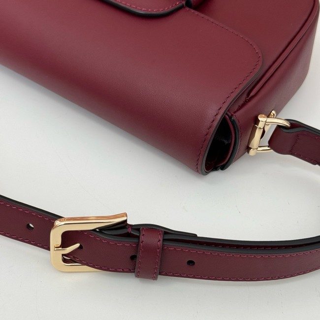 Gucci small shoulder bag leather 815205 Rosso Ancora red