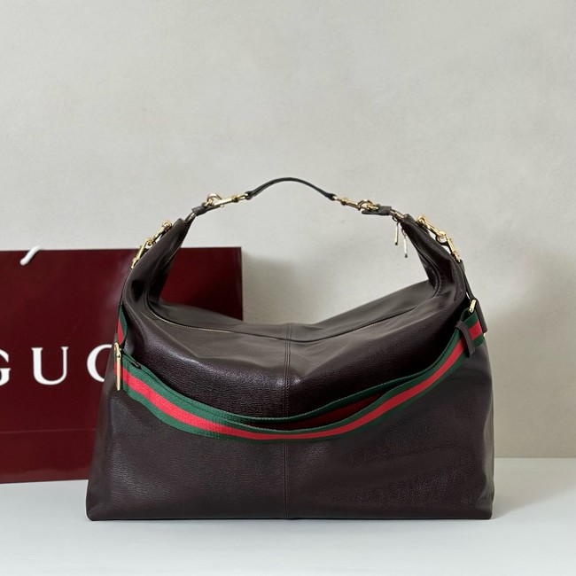 Gucci Hobo Top Handle Bag 864485 dark brown