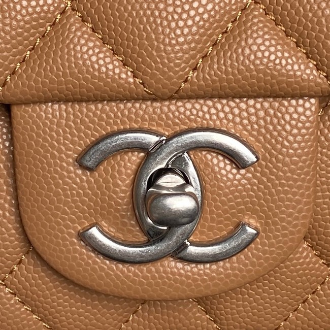 CHANEL Clutch With Chain AS2701 brown&Silver Metal