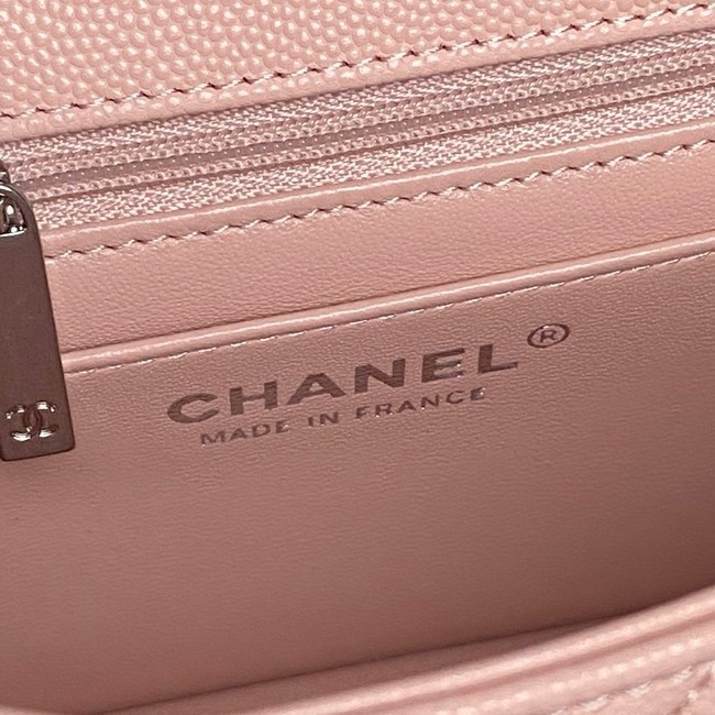 CHANEL Clutch With Chain AS2701 pink&Silver Metal