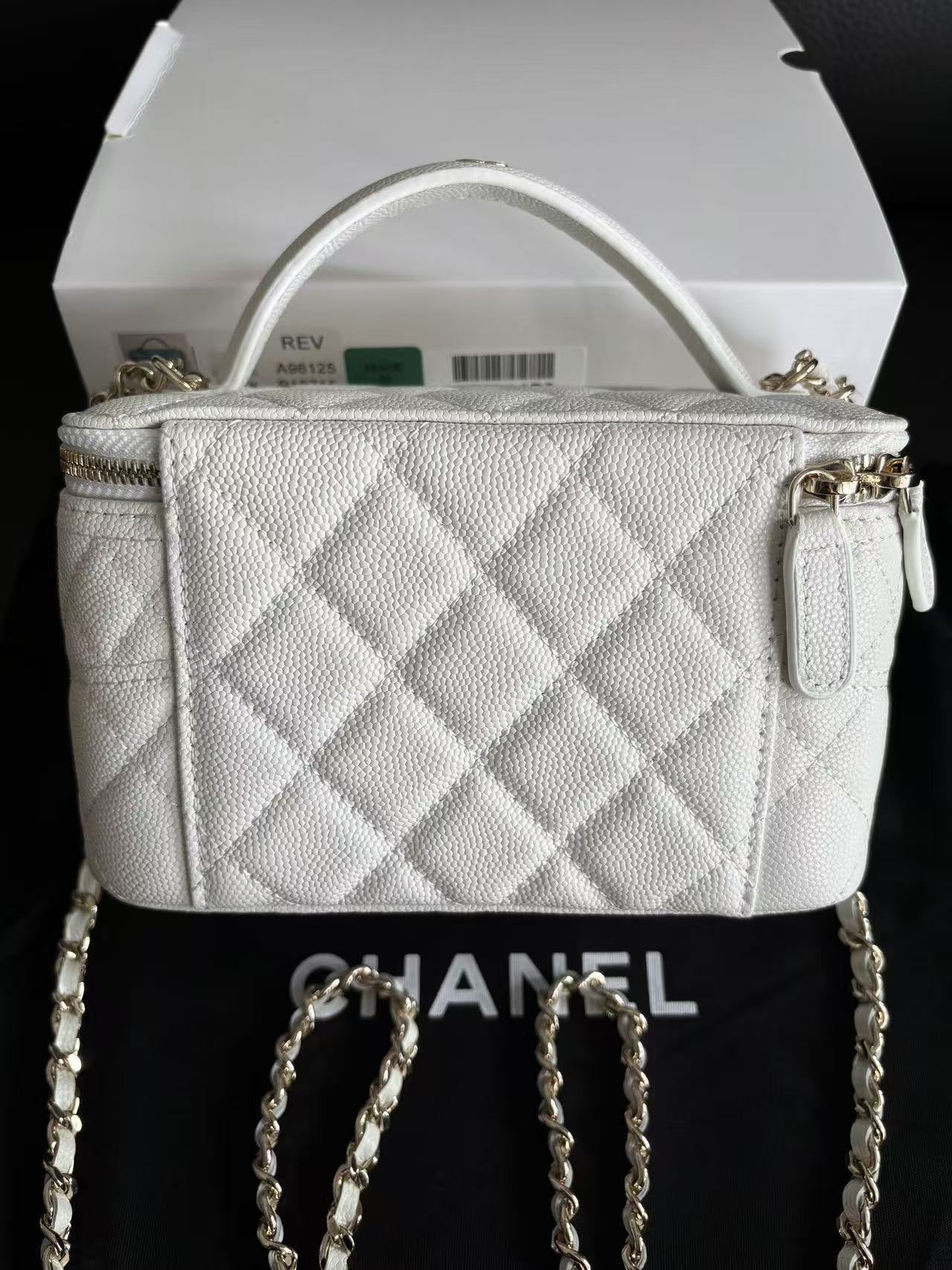 Chanel 25C Original Caviar Leather A96125 White Chanel 25C Original Caviar Leather A96125 White