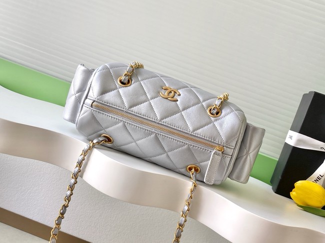 Chanel Lambskin Bowling Bag AS5791 Silver