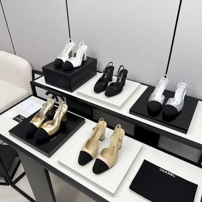 Chanel Sandals Calfskin Shoes 9CM Heels 63012 Silver Chanel Sandals Calfskin Shoes 9CM Heels 63012 Silver