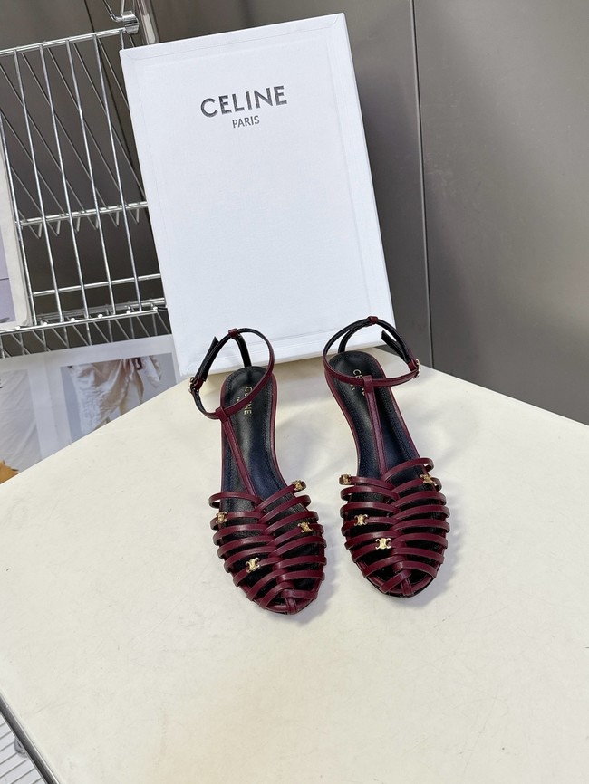 CELINE CAGE HEELED SANDAL IN GOATSKIN 36633-2