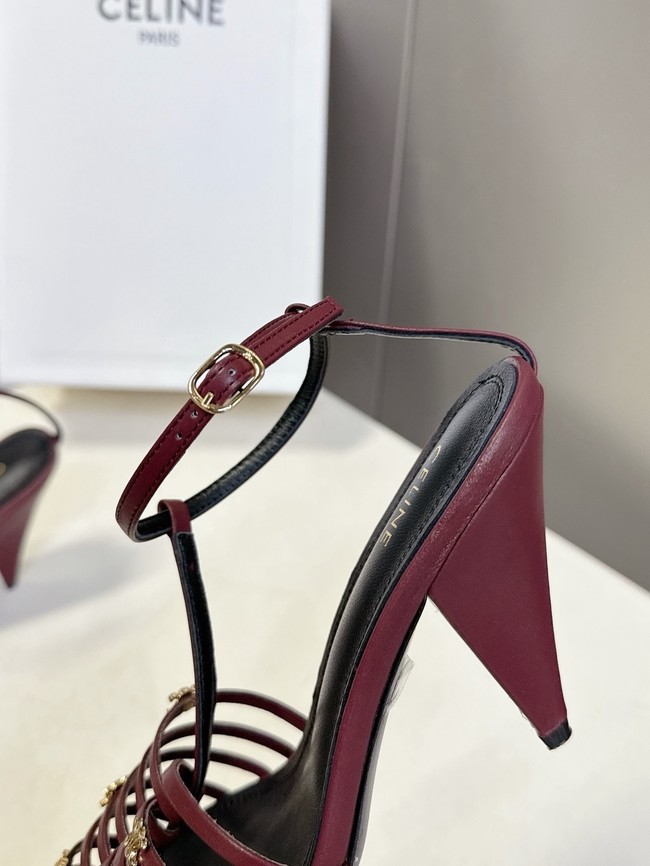CELINE CAGE STRAPPY SANDAL IN LAMINATED LAMBSKIN 36657-4