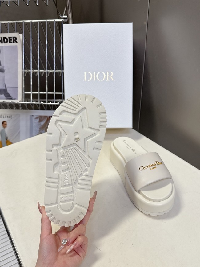 Dior D-Lane Platform Slide Black Padded Lambskin KCO498LA