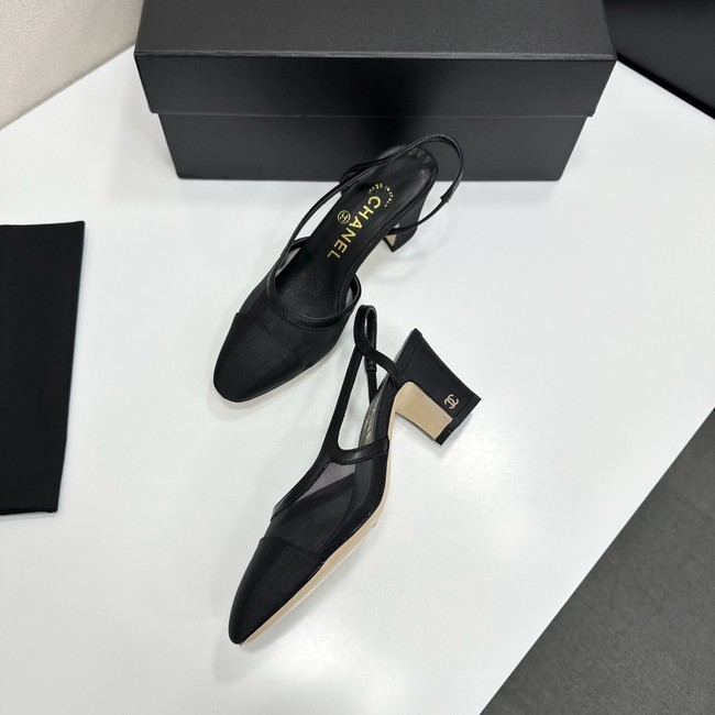 Chanel Slingbacks Mesh & Grosgrain Heel Height 65mm G31318-2