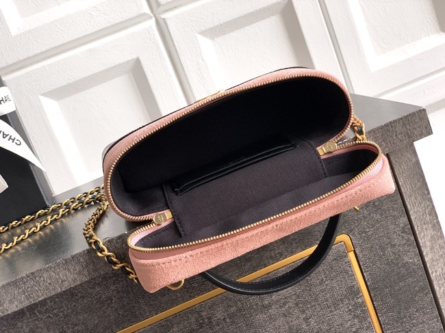 CHANEL Vanity with Chain AP5186 black&pink