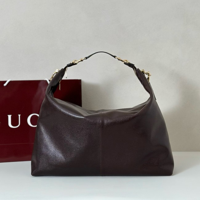 Gucci Brera large crossbody bag 864485 dark brown leather