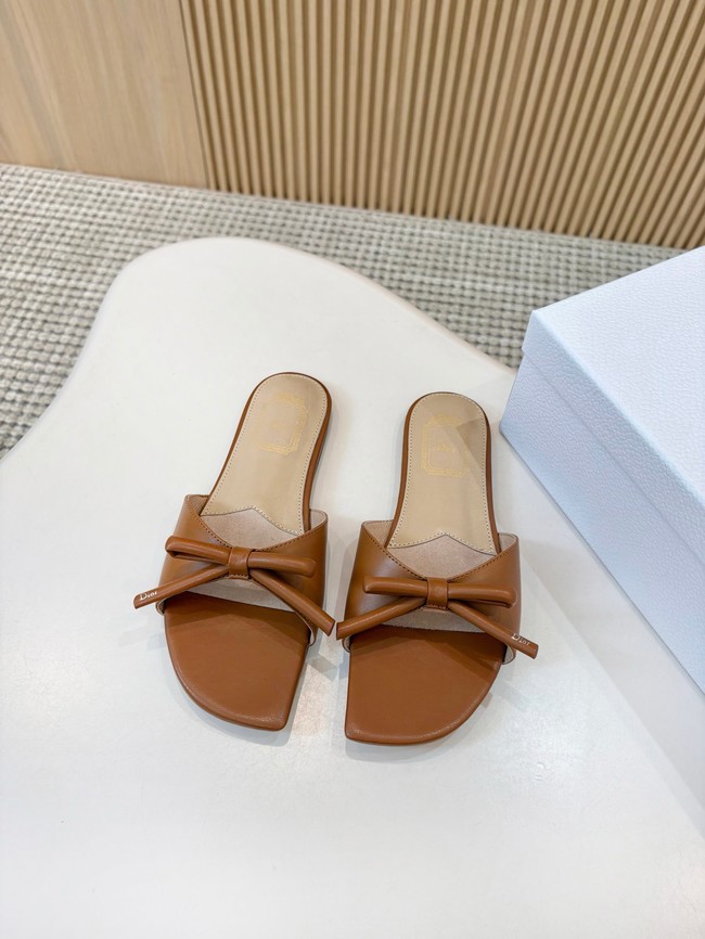 Dior Bow Slide Brown Lambskin KCO583L-6