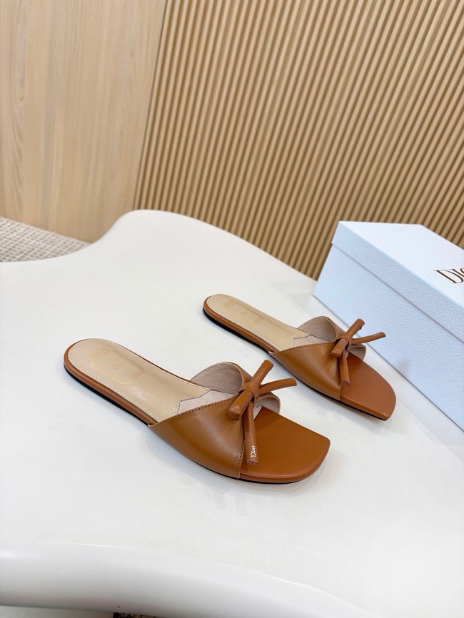 Dior Bow Slide Brown Lambskin KCO583L-6