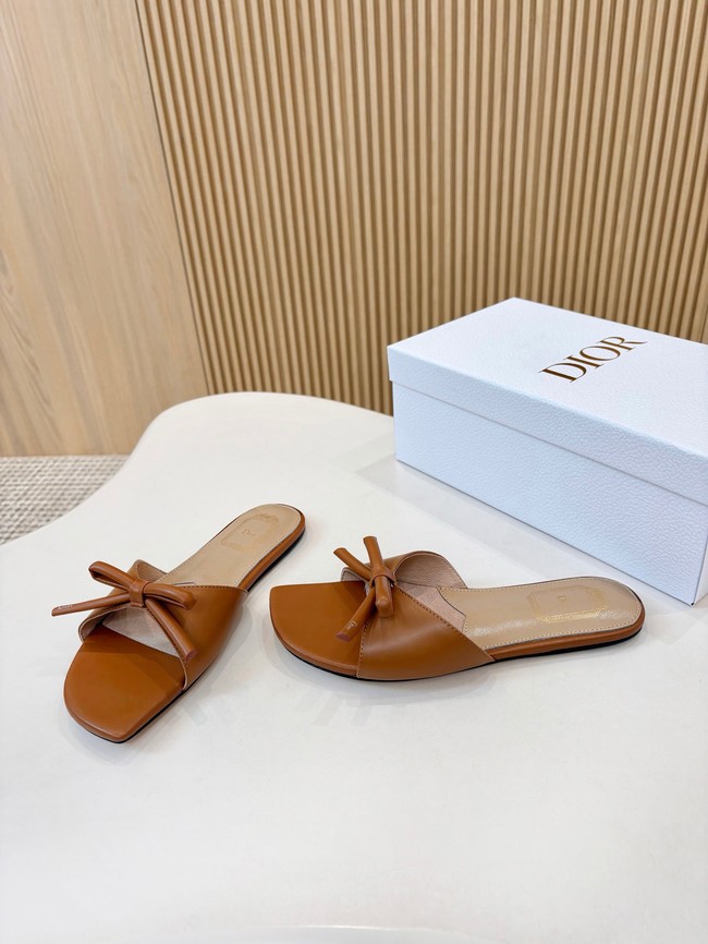 Dior Bow Slide Brown Lambskin KCO583L-6