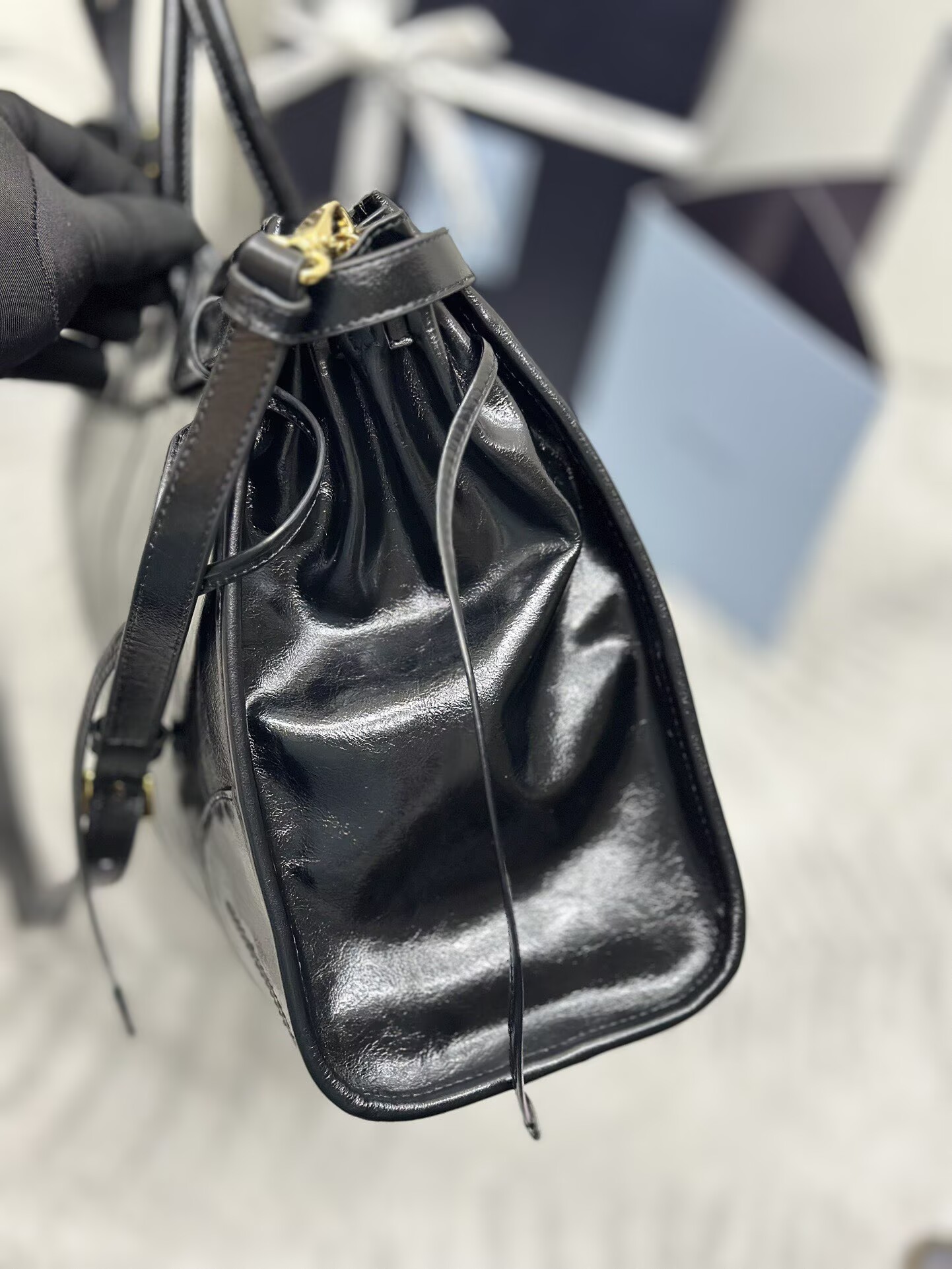Prada Bonnie Leather Tote Bag 1BA433 Black Prada Bonnie Leather Tote Bag 1BA433 Black
