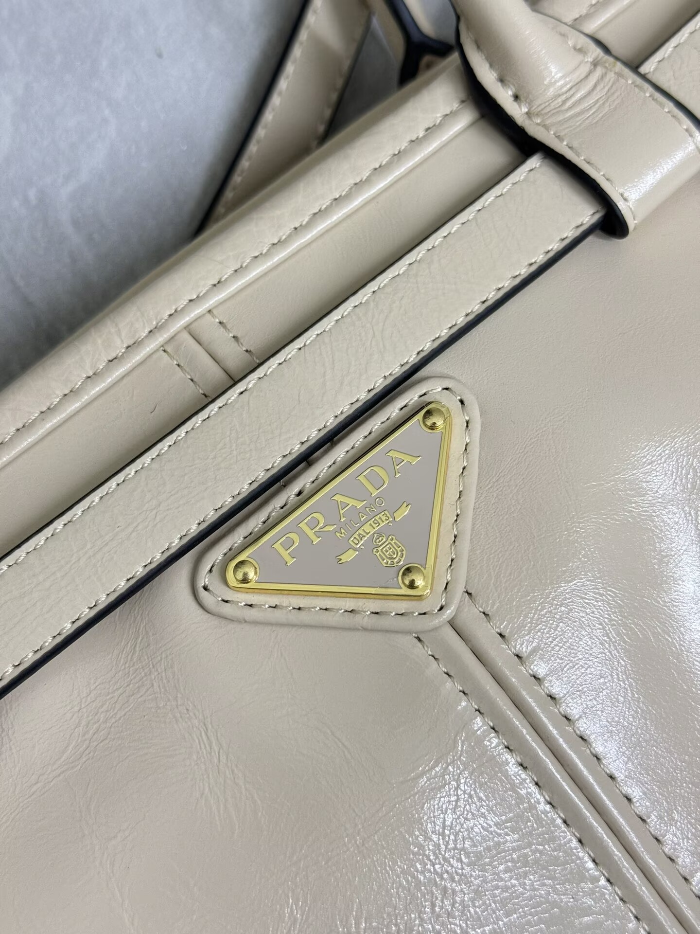 Prada Bonnie Leather Tote Bag 1BA433 Cream Prada Bonnie Leather Tote Bag 1BA433 Cream
