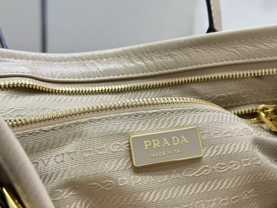 Prada Bonnie Leather Tote Bag 1BA433 Cream Prada Bonnie Leather Tote Bag 1BA433 Cream