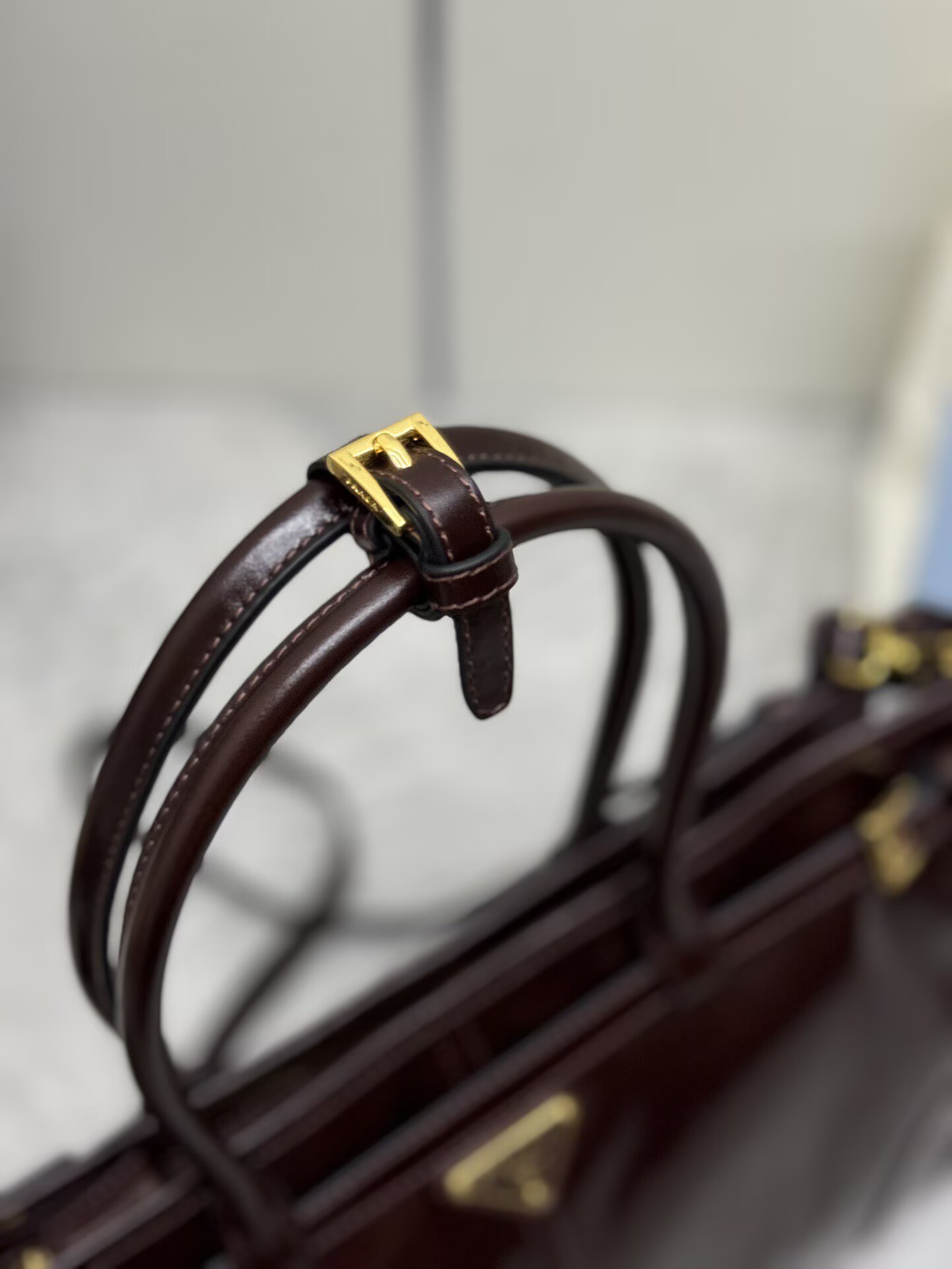 Prada Bonnie Leather Tote Bag 1BA433 Dark Brown Prada Bonnie Leather Tote Bag 1BA433 Dark Brown