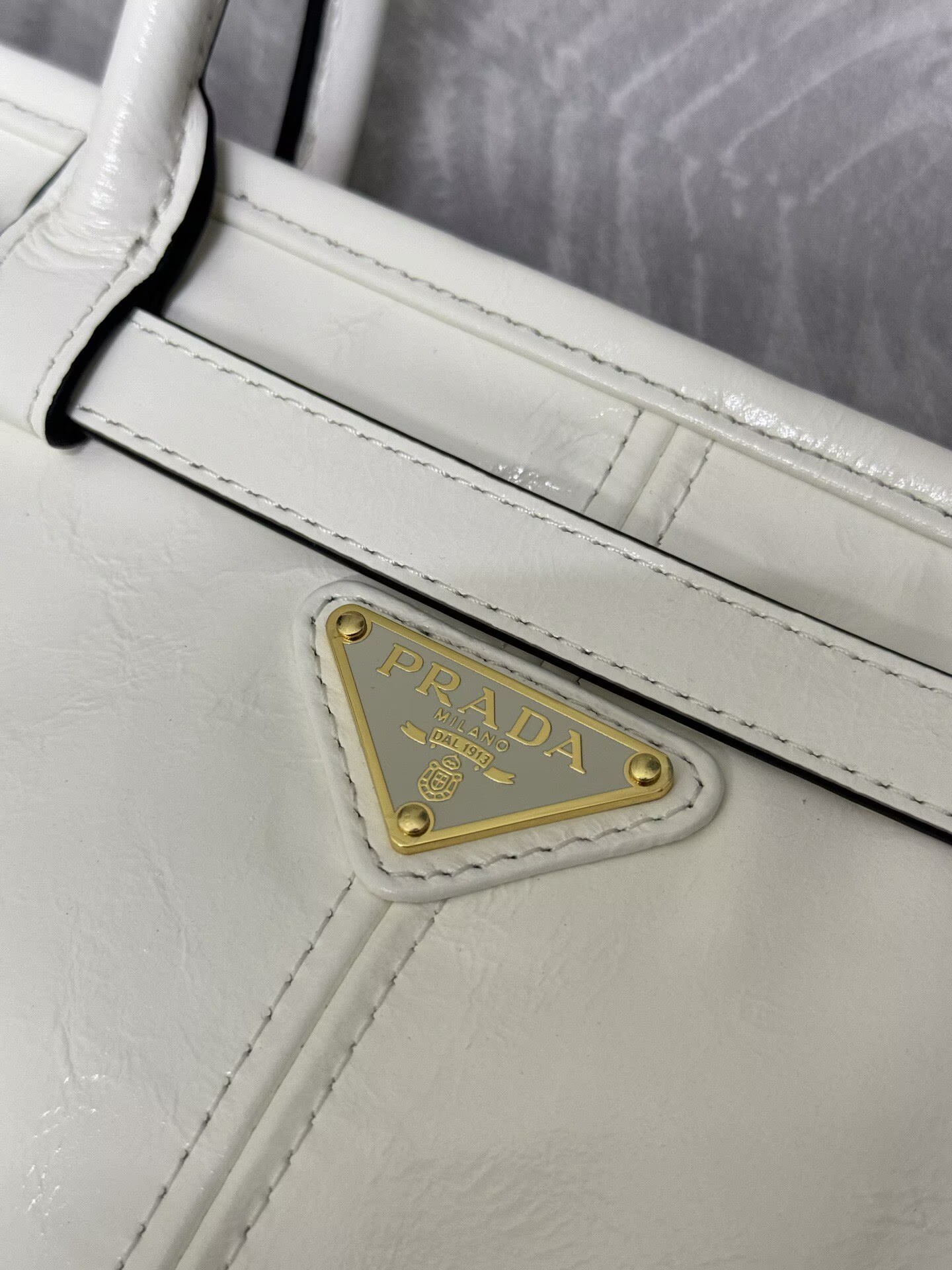 Prada Bonnie Leather Tote Bag 1BA433 White Prada Bonnie Leather Tote Bag 1BA433 White