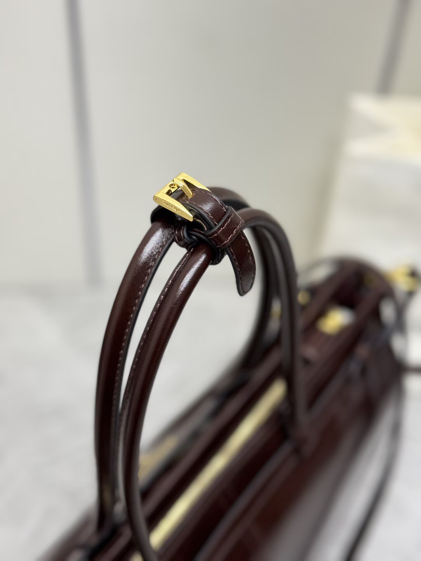 Prada Large Bonnie Leather Tote Bag 1BA439 Dark Brown Prada Large Bonnie Leather Tote Bag 1BA439 Dark Brown