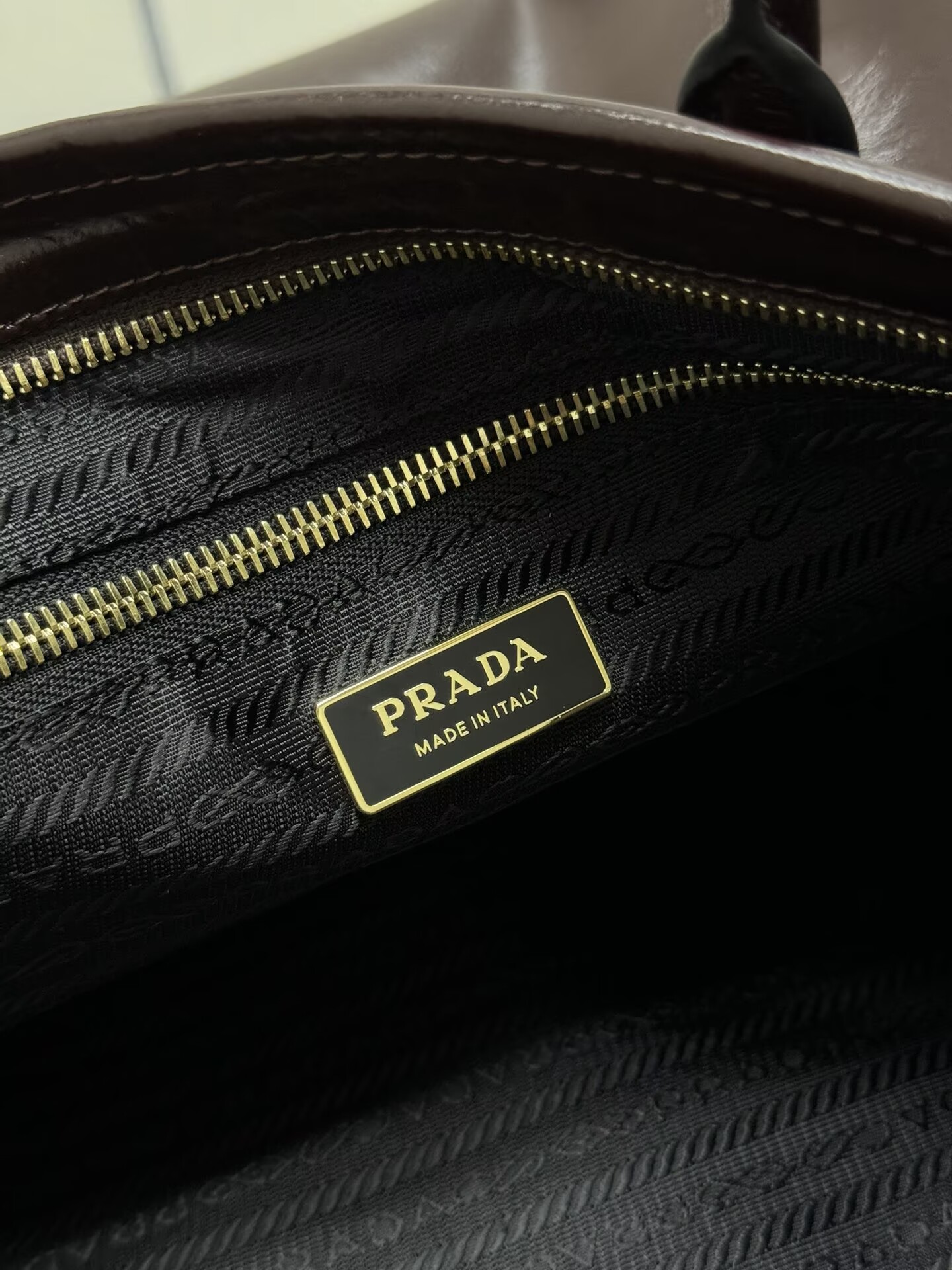 Prada Large Bonnie Leather Tote Bag 1BA439 Dark Brown Prada Large Bonnie Leather Tote Bag 1BA439 Dark Brown