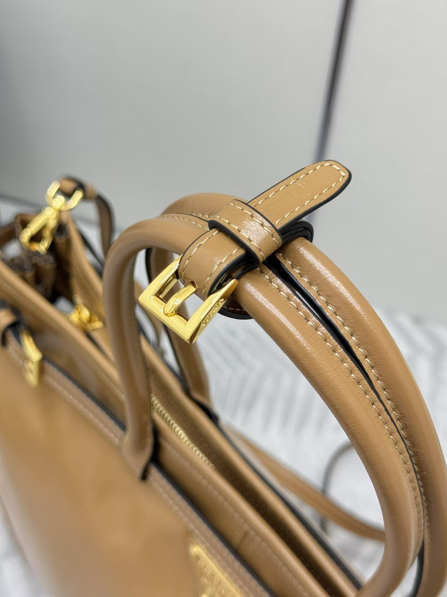 Prada Large Bonnie Leather Tote Bag 1BA439 Khaki Prada Large Bonnie Leather Tote Bag 1BA439 Khaki
