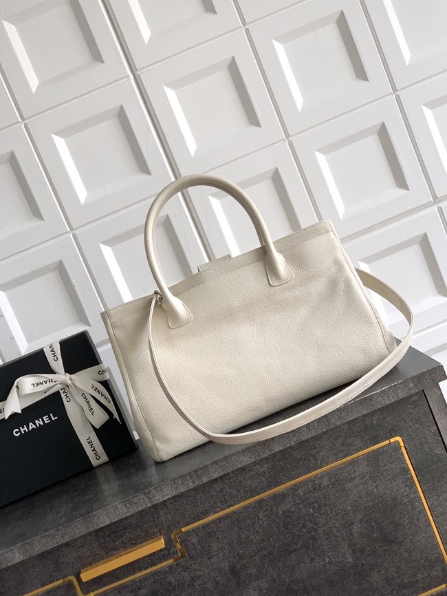 CHANEL Grained Calfskin Tote Bag AS2157 Cream