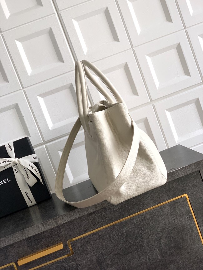CHANEL Grained Calfskin Tote Bag AS2157 Cream