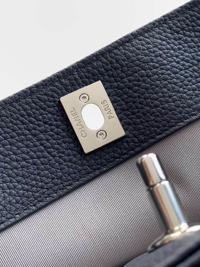 CHANEL Grained Calfskin Tote Bag AS2157 dark blue