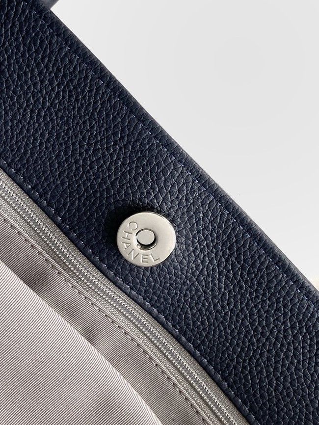 CHANEL Grained Calfskin Tote Bag AS2157 dark blue