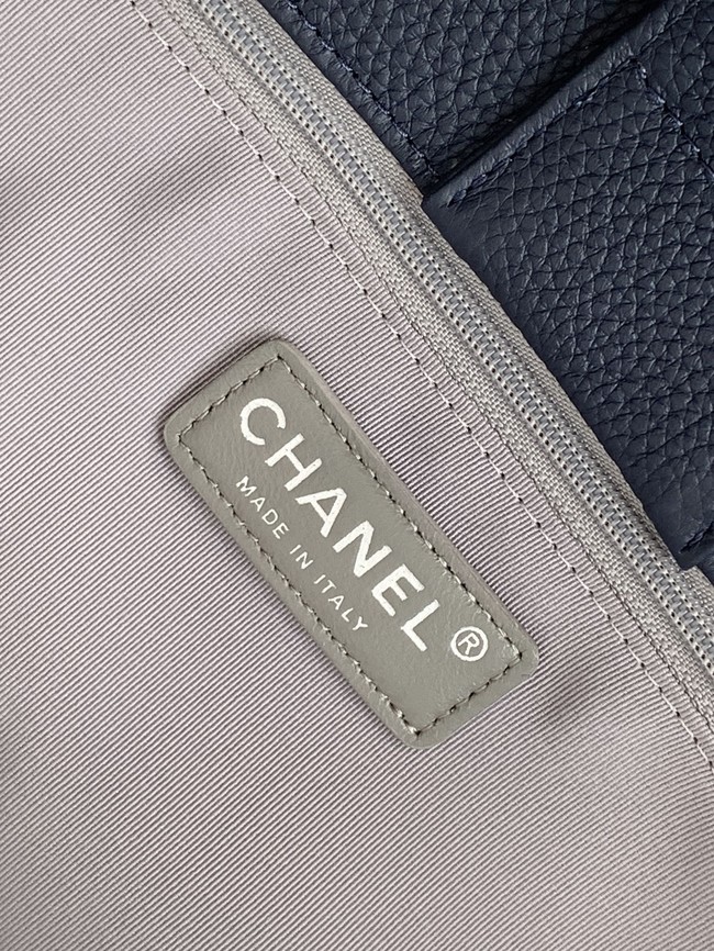 CHANEL Grained Calfskin Tote Bag AS2157 dark blue