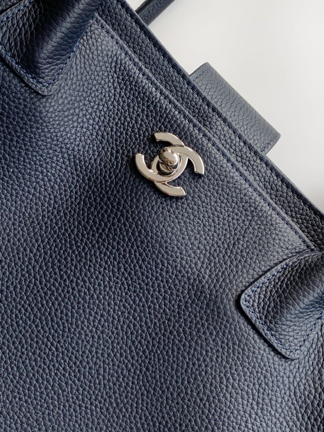 CHANEL Grained Calfskin Tote Bag AS2157 dark blue